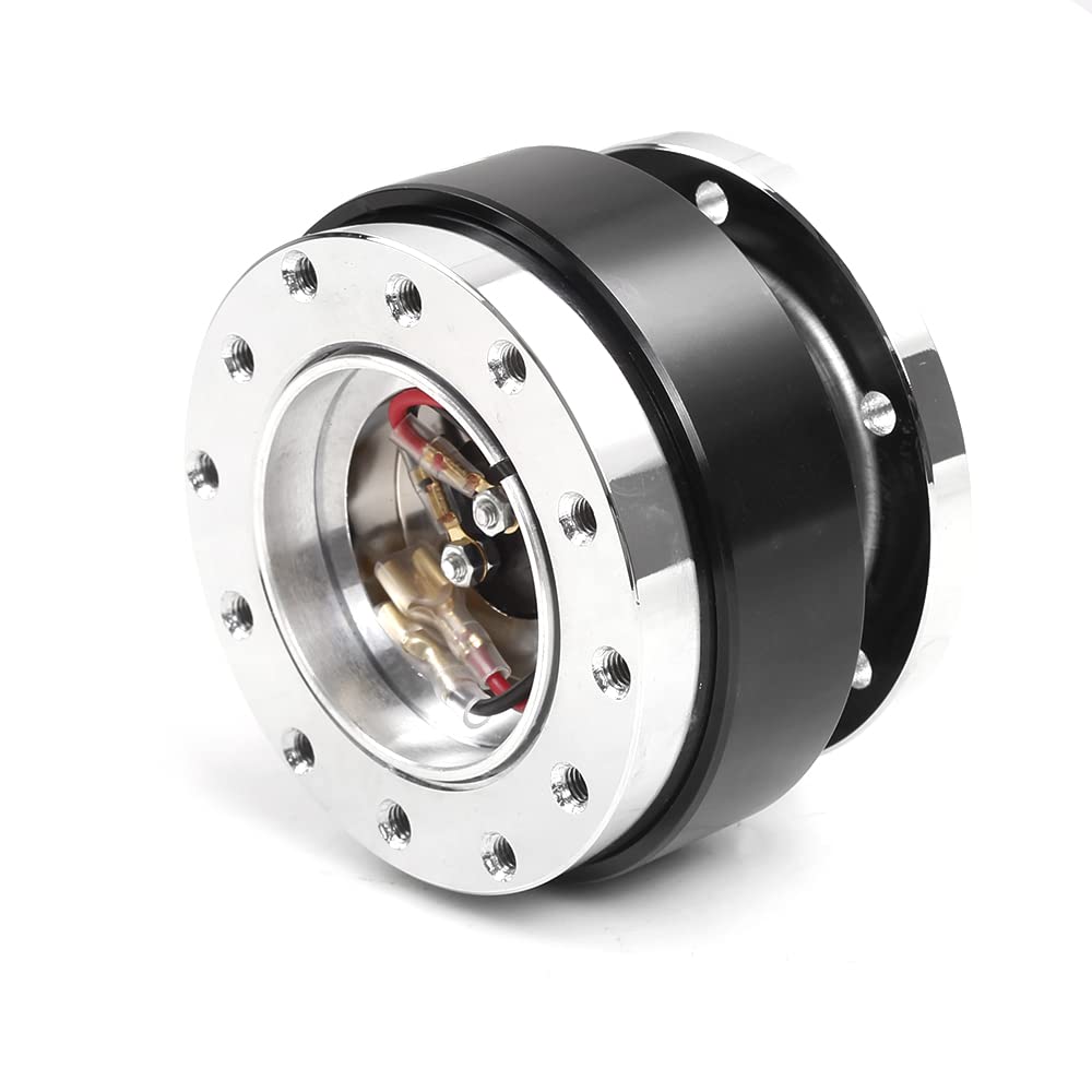 MUTEKI Steering Boss Quick Release Алюминиевый сплав Коррозионностойкий Прочный Устойчив к коррозии Универсальный Простая установка Снятие ручки (черный)