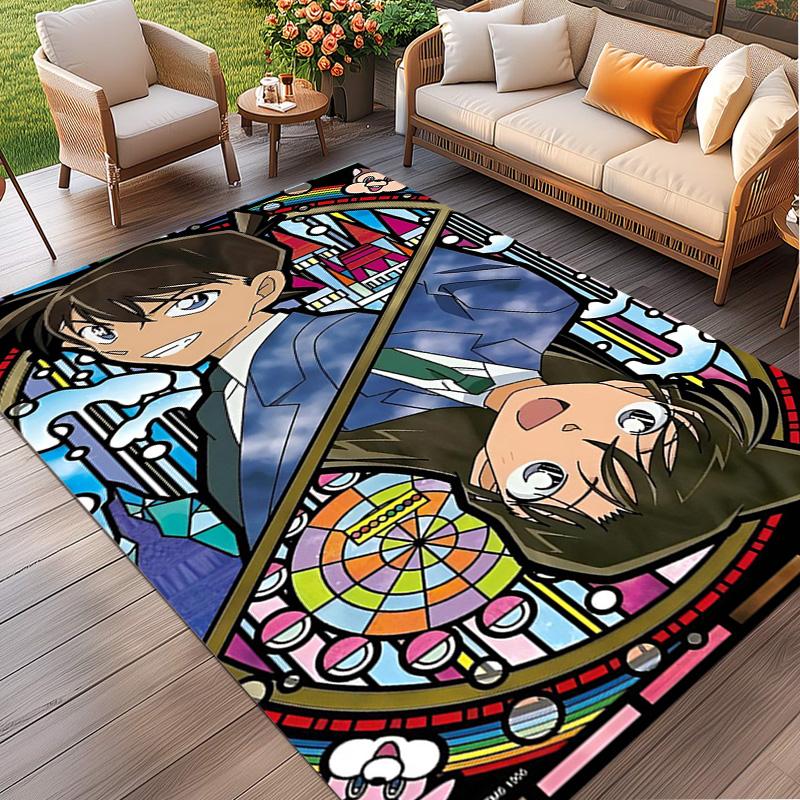 Detective Conan Print Rug, Washable Floor Carpet, For Entryway Dorm Laundry Room Office Study, Home Decor Birthday Christmas Gift
