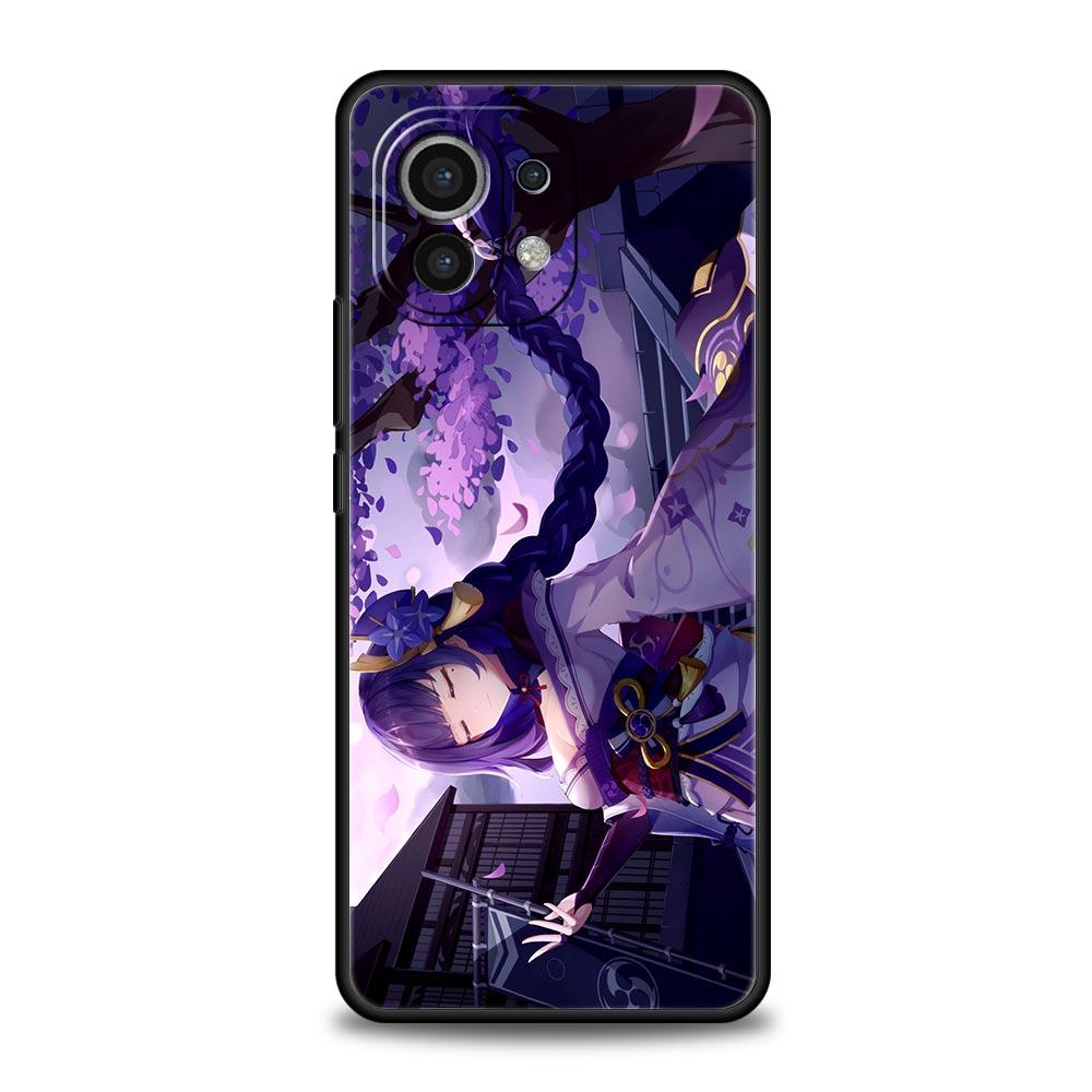 Для Xiaomi Mi 13 12T 12 Lite 11 10T 11X 11T Pro 9T чехол для телефона Genshin Impact Raiden shogun Poco X3 NFC X4 F3 F4 M3 M4 5G чехол