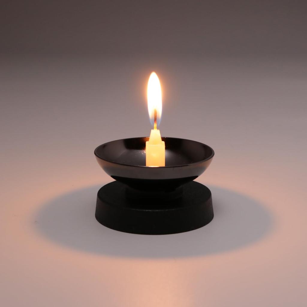 Safe and Secure Small Moe Candlestick, Black, Mini Candle, 166-41, Tokai Seiro, Made in Japan, Full Burning, Candle Holder