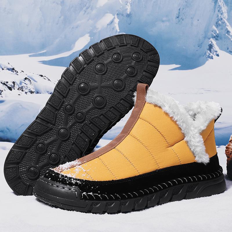 Winter Snow Boots for Men Fur Lined Warm Ankle Boots Waterproof Outdoor Boots Men's Lightweight Comfortable Walking Short Booties Shoes