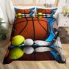 Tennis Ball Sports Game Themed Racket Ball Bedding Set Single Twin Double Queen King Cal King Size Bed Linen Set