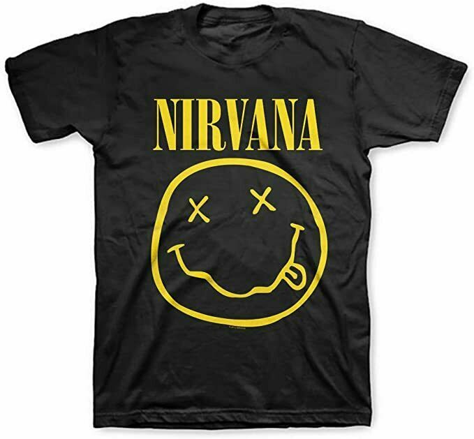 NIRVANA - Смайлик - Футболка Мужская Женская Футболки Топ S-M-L-XL-2XL Совершенно Новая ! официальный