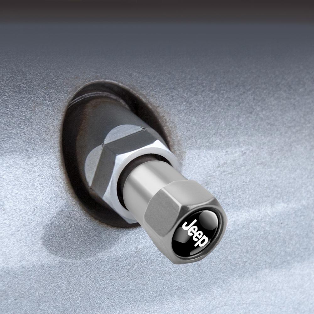 4Pcs Car Tire Valve Stem Air Caps Anti-theft Airtight Cover For Jeep Renegade Compass Wrangler JK Patriot Grand Cherokee Rubicon KUBEL1