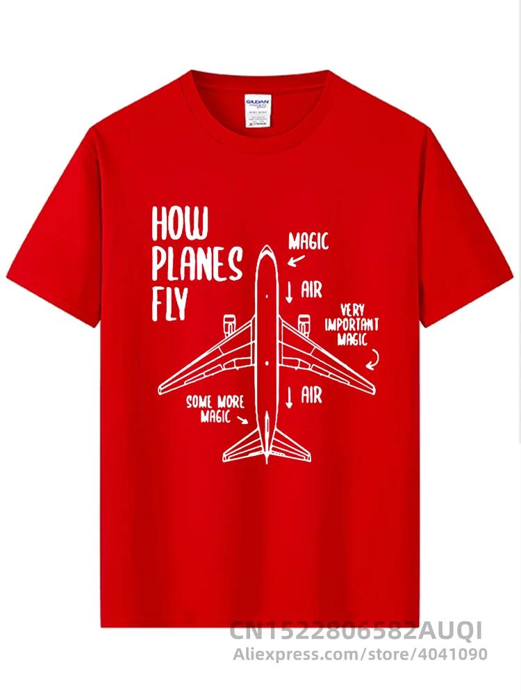 Novelty How Planes Fly Engineer Pilot Airplane T-Shirt Short Sleeves Oversized Hip Hop Printed T Shirts Top Tees