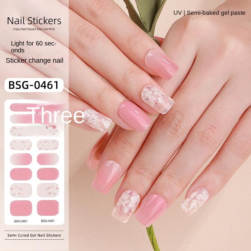 Gel Manicure Stickers Illuminated Semi-cured Nail Stickers Hot Stamping