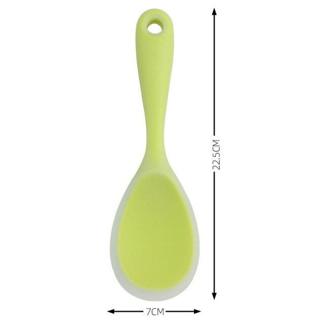 1 шт. полупрозрачная термостойкая силиконовая сковорода с антипригарным покрытием, кухонные принадлежности, кухонные принадлежности с длинной ручкой, ложка для риса