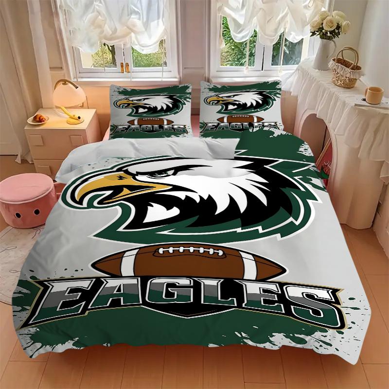 3Pcs Eagles Football Spirit Wear Bedding Sets For All Sizes New 3D Printed Bed Cover Comforter Duvet Cover Pillowcase Bedroom Decoration