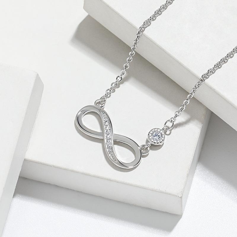 8 Characters Love Infinite Necklace, High-End Simplicity Mobius Infinite Symbol Necklace
