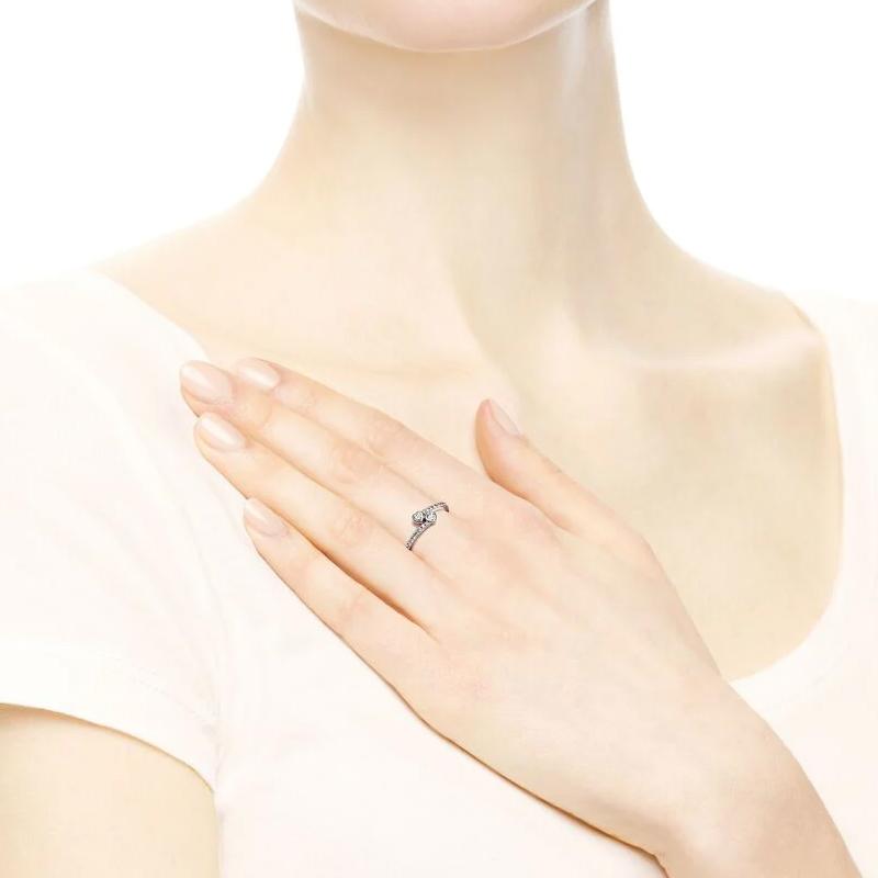 Pandora Elegant 925 Silver Shining Heart Ring Women rings 191023CZ