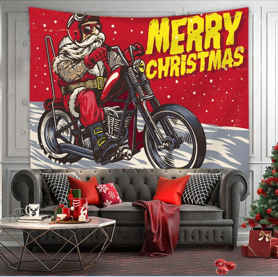 Гобелен с принтом рождественской елки, настенный фон, тканевый декор, красный Санта-Клаус, полиэстеровый гобелен, украшение на стену для дома и комнаты