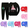 Kids Girls Witch Print Long Sleeves T-shirt Pants Pajamas Sleepwear Sleeping Sets