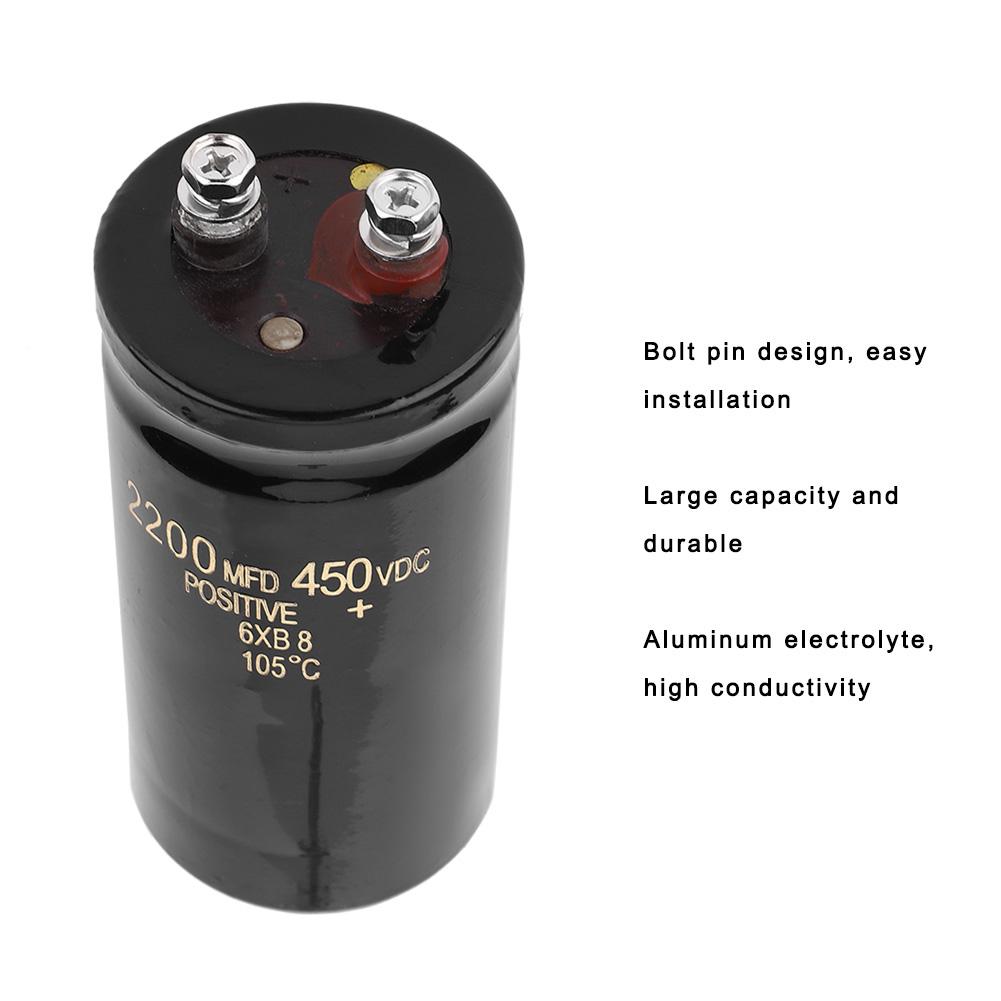 Электролитический конденсатор с болтовым штифтом 450 В 2200 мкФ Алюминиевый электролизный диэлектрический конденсатор