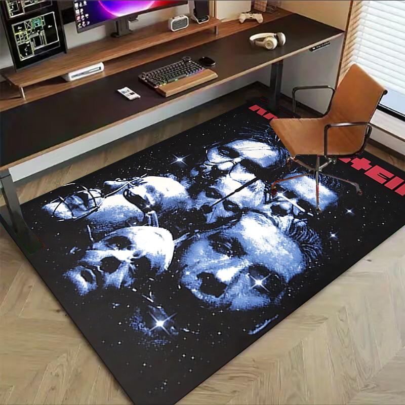 Rammstein Dark Portraits Carpet For Playroom Bedroom Living Room Sofa Home Decorkids Game Area Rug Nonslip Floor Mat