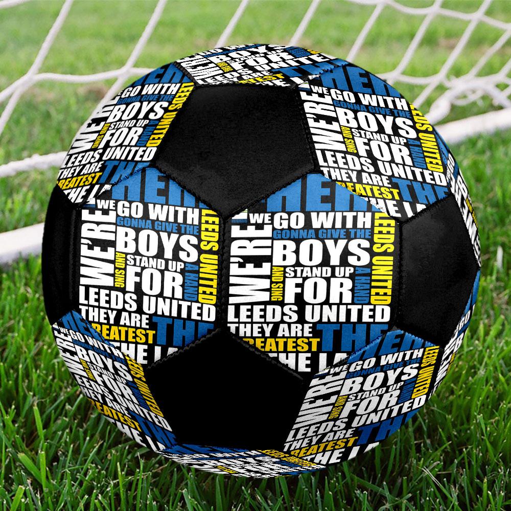 1pc Leeds United F.C Soccer Ball Size 5 Indoor Soccer Ball Fashion Colorful Backyard Game - Great For Sports Fans Gift HE12