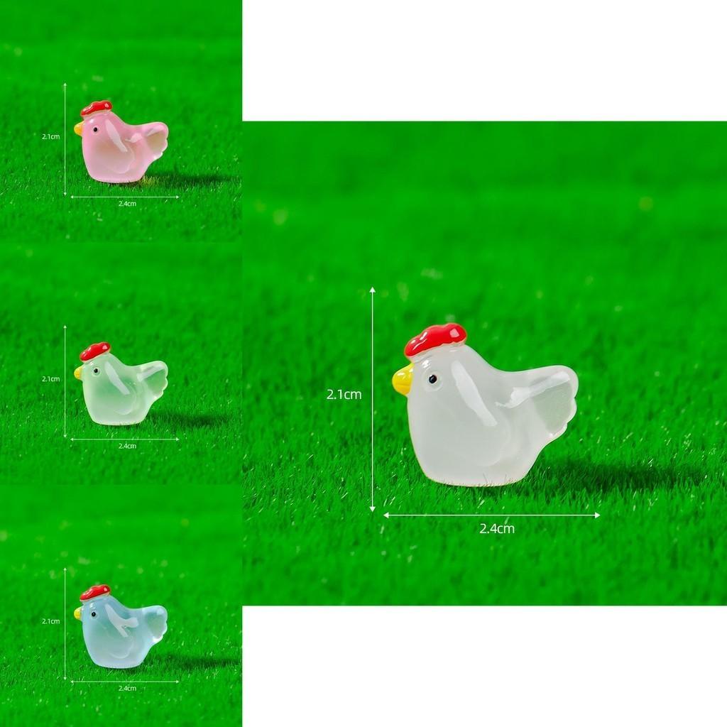 Милая люминесцентная полимерная фигурка курицы, садовое украшение, в восьми цветах