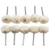 10Pcs Fine Shank Wool Wheel Polishing Head Metals Wheels Grinding Buffing Wheel