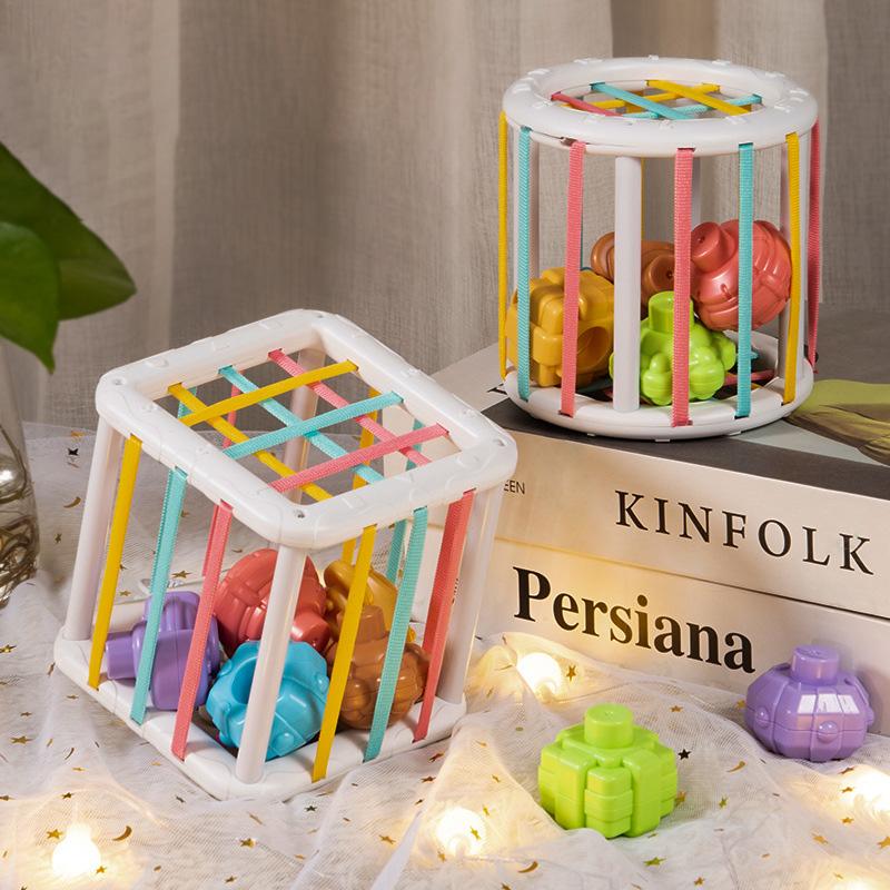 Детский Монтессори Куб-сортер форм Радужные разноцветные блоки Сортировочная игра Тренировка когнитивного захвата младенца Обучающая развивающая игрушка