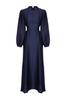 Women's Fashion New Hijab Evening Dress Green Fitted Satin Plain Weaving