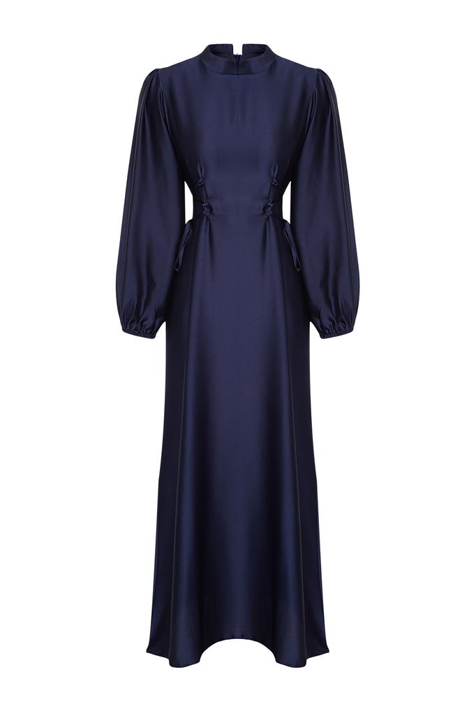 Women's Fashion New Hijab Evening Dress Green Fitted Satin Plain Weaving