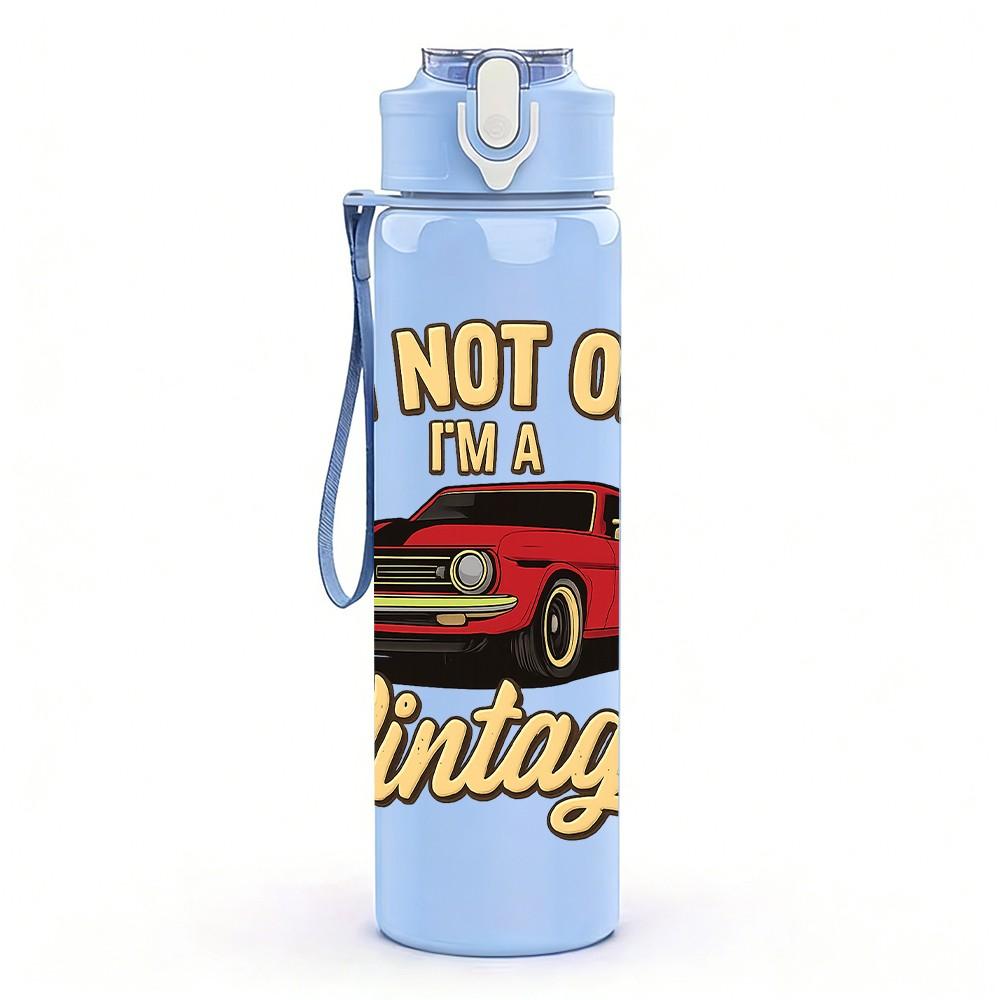 1PC I Am Not Old Vintage Car 750ml Color Plastic Sports Water Bottle Leakproof Flip Straw Lid Suitable for Sports Office Home Use