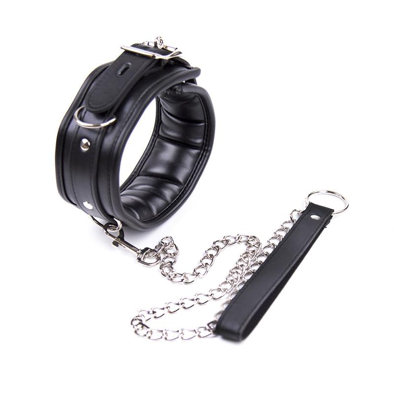 Soft Sponge Adult Handcuffs Ankle Cuffs Bondage With Chain Collar Restraints Adult Toys For Couple Adult Games Bdsm Bondage Set