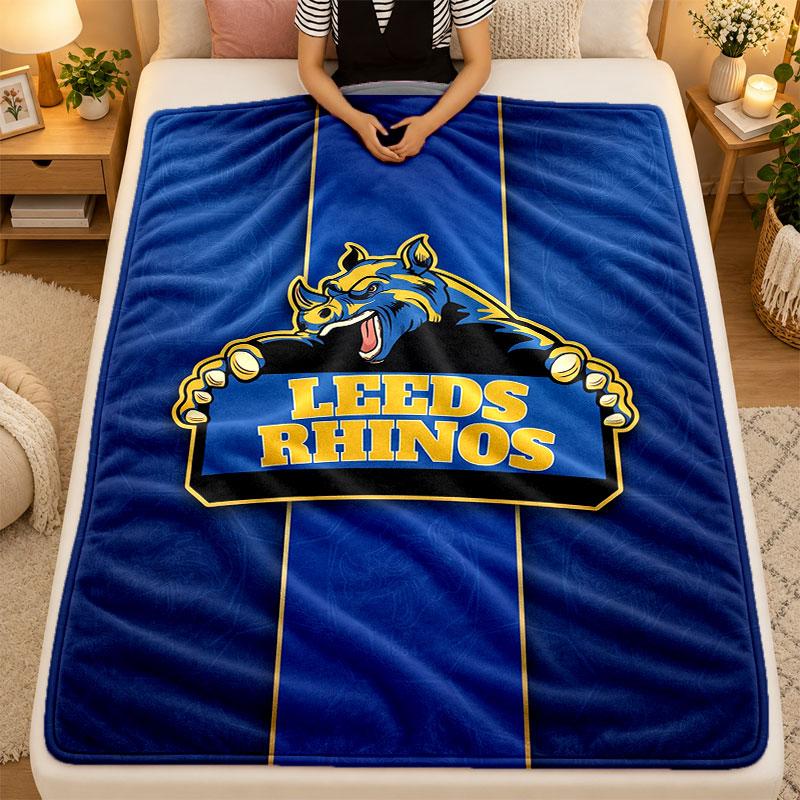 Фланелевое одеяло Leeds Rhinos Теплое мягкое плед для использования в помещении на диване кровати гостиной