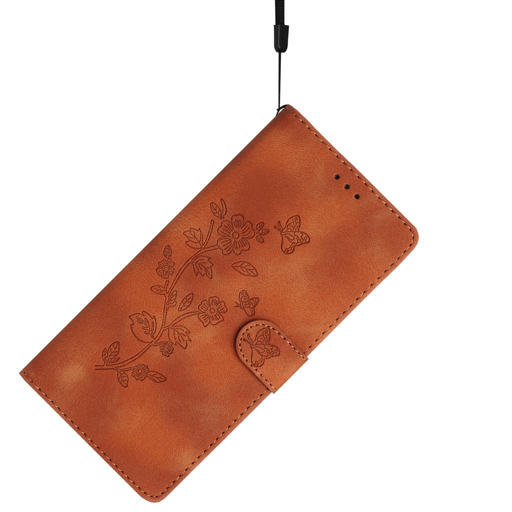 For Samsung Galaxy A15 5G Case Slim-Fit Leather Imprinted Flower Phone Cover with Stand and Wallet