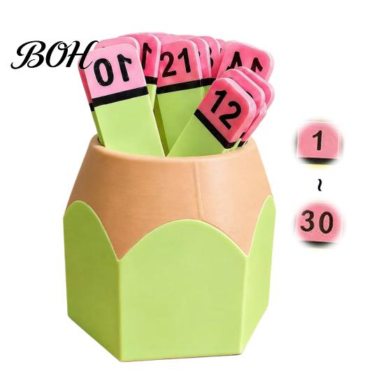 Classroom Teaching Tools Kids Pencil Number Counting Set, Stick & Shape Shaped Storage Bucket Container, Educational Learning for Toddlers Preschool