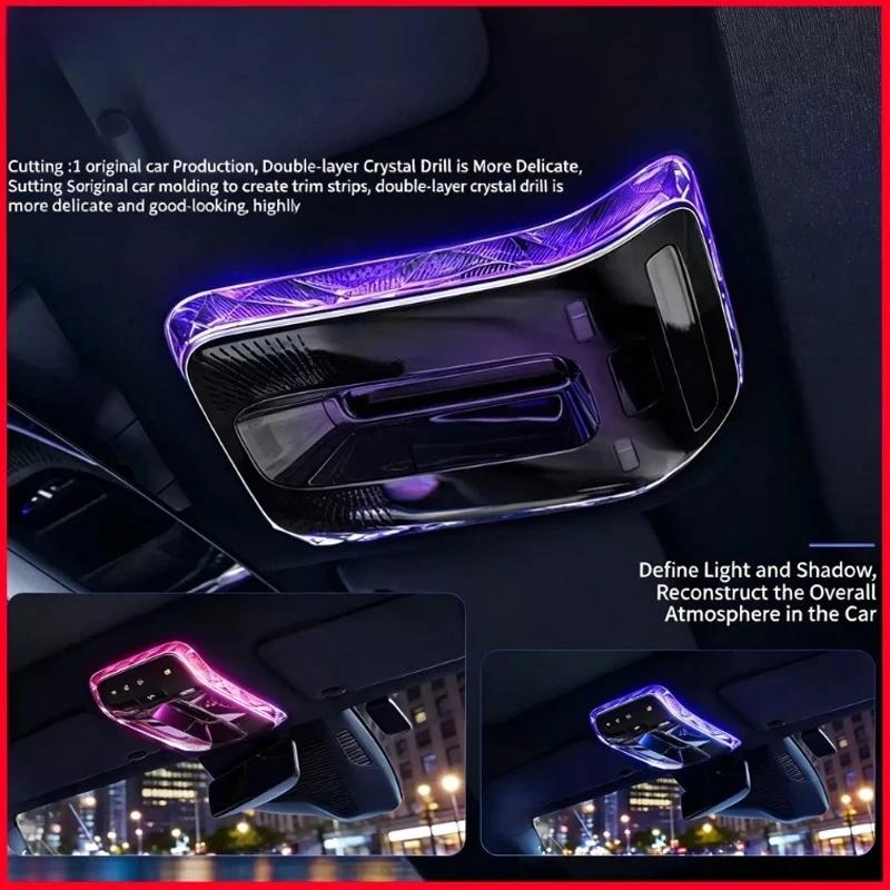 For Benz C GLC E Class W206 X254 W214 Crystal Reading Light Frames Decorative Stickers Interior Modification Accessorie