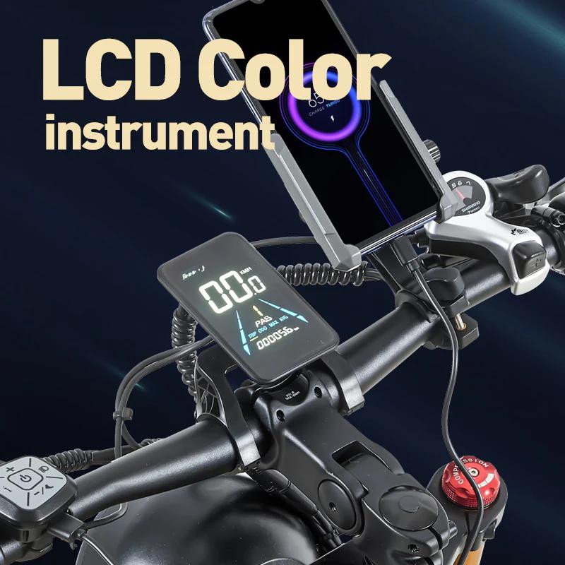 Электровелосипед Burchda R5 Pro 1000 Вт, 26"x4.0" толстые шины, 48 В 20 Ач, 45 км/ч, Shimano 7 скоростей, гидравлические тормоза, двойная подвеска