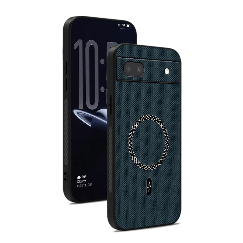 Чехол-бампер для телефона Google Pixel 6A 7A 8A 5G с 3D-текстурой кожи, беспроводной зарядкой, противоударный, магнитный