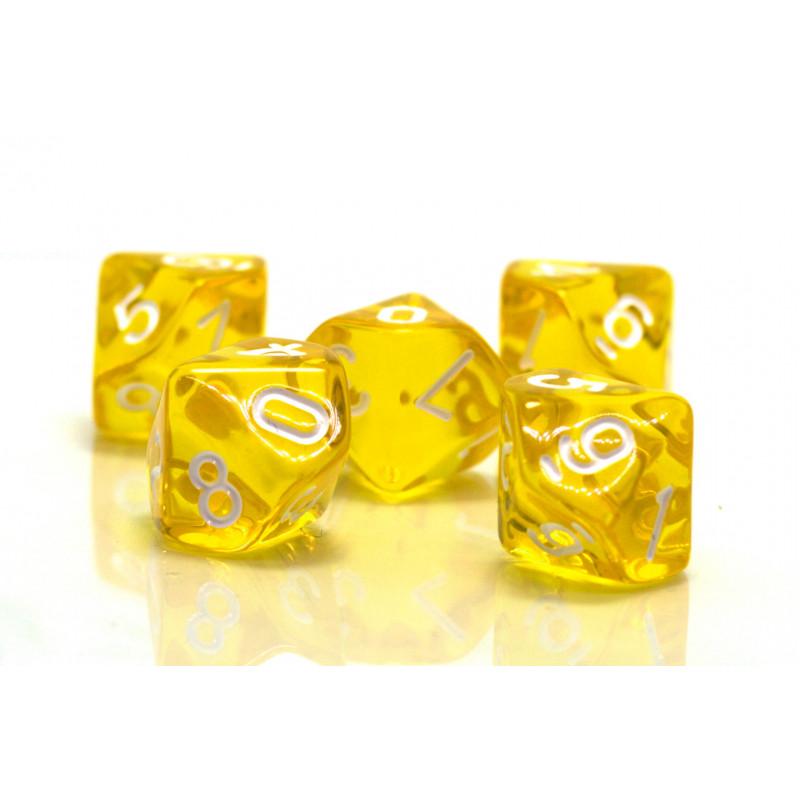 D10 Rpg Dice Ten-Sided Yellow Topaz 0-9