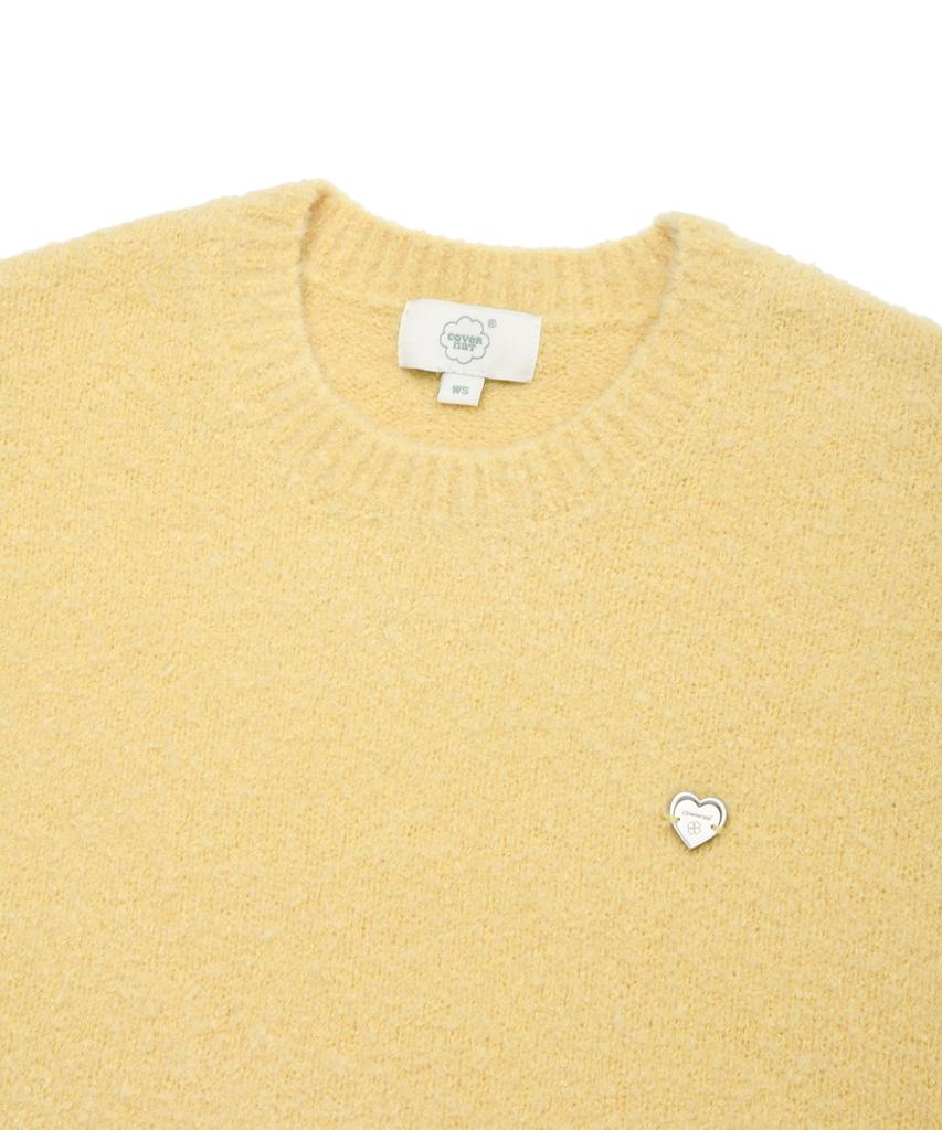COVERNAT WOMAN Boucle Round Knit Light Yellow