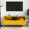 VidaXL Meuble TV, Armoire de Télévision avec Pieds, Support Télé avec Rangement Salon Salle de Séjour, Jaune Moutarde 843039