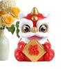 Cute Car Dashboard Figures Solar Powered Lion Dance Chinese New Year Table Decor Car Dashboard Decorations For Drivers
