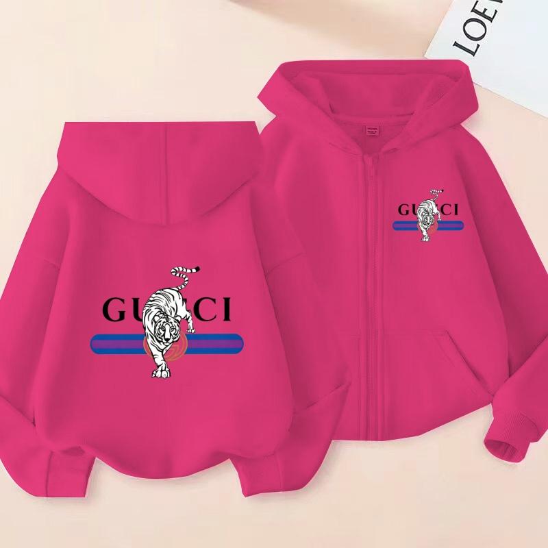 Kids Long Sleeves Cardigan Sweatshirt Girl Boy 3-12Years Hoodie Zipper Style Cute Tiger Sports Casual Fashion Loose Coat Clothes