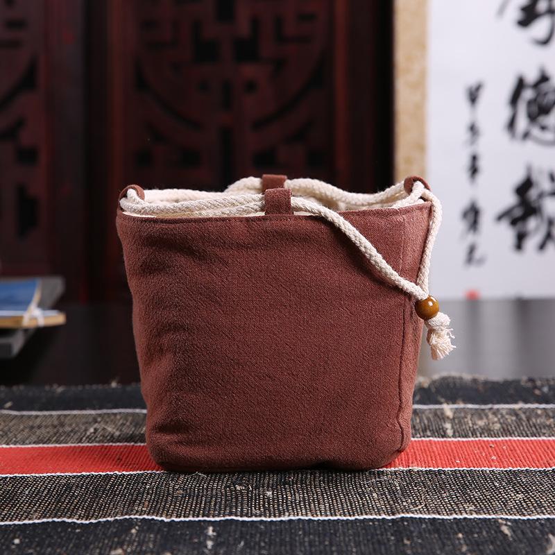Китайские утолщенные хлопковые мешочки для чайных чашек, дорожные портативные мешочки на шнурке, многофункциональная сумка для хранения, тканевый мешочек для чайника, новый