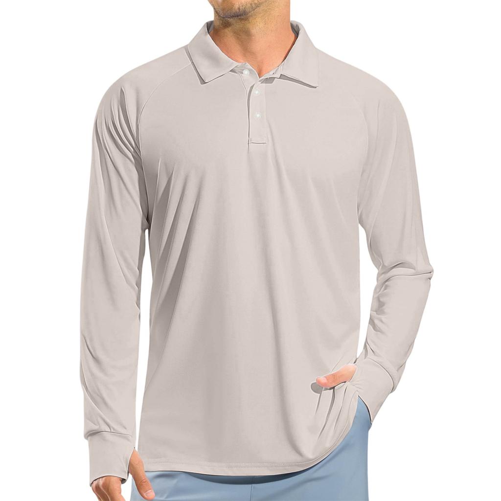 Men's Raglan Long Sleeve Golf Shirt UPF 50+ Lightweight Shirt