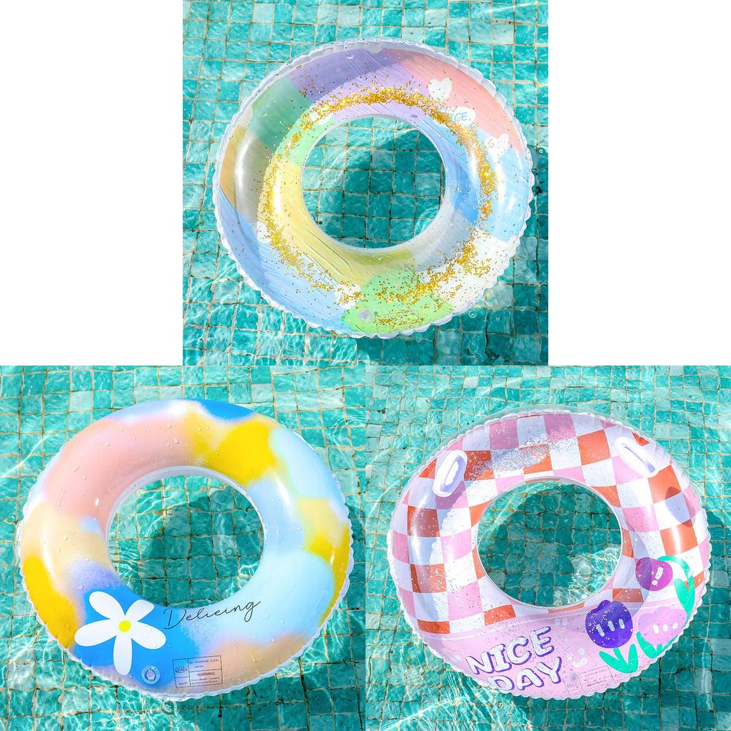 New Shiny Fashion Oil Painting Swim Ring For Kids And Adults Wholesale Water Sports Equipment