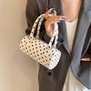 Korean Style Polka Dot Cylindrical Bag Polyester PU Shoulder Bag Spicy Girl Handbag  School