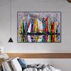 Abstract Boat Painting Graffiti Colorful Sailboat Posters and Prints Canvas Wall Art Picture for Living Room Home Decor No Frame