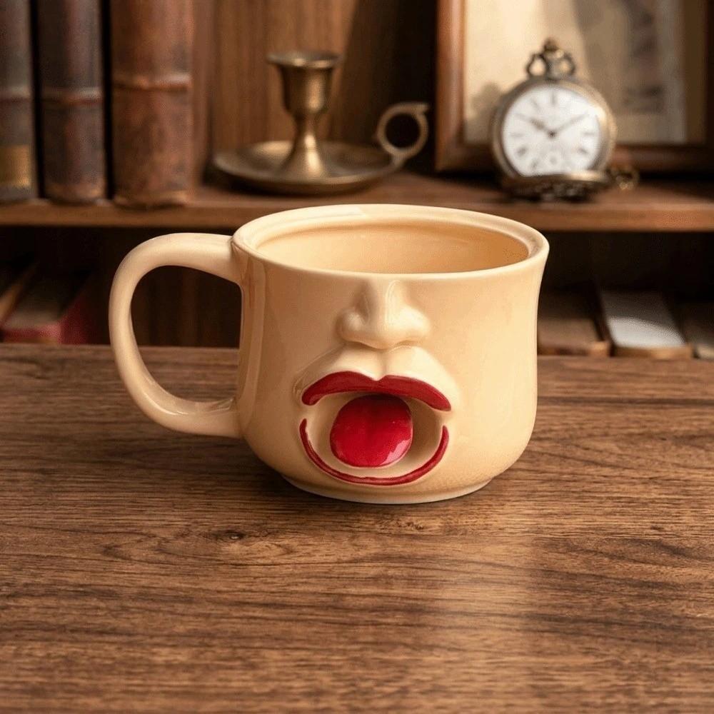 300ml Movable Tongue Cup Playful Ceramic Mug Water Cup Restless Tongue Cup Gift