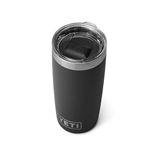 YETI Rambler 10 Ounce Tumbler Stainless Steel Vacuum Insulated MagSlider Lid (Black)