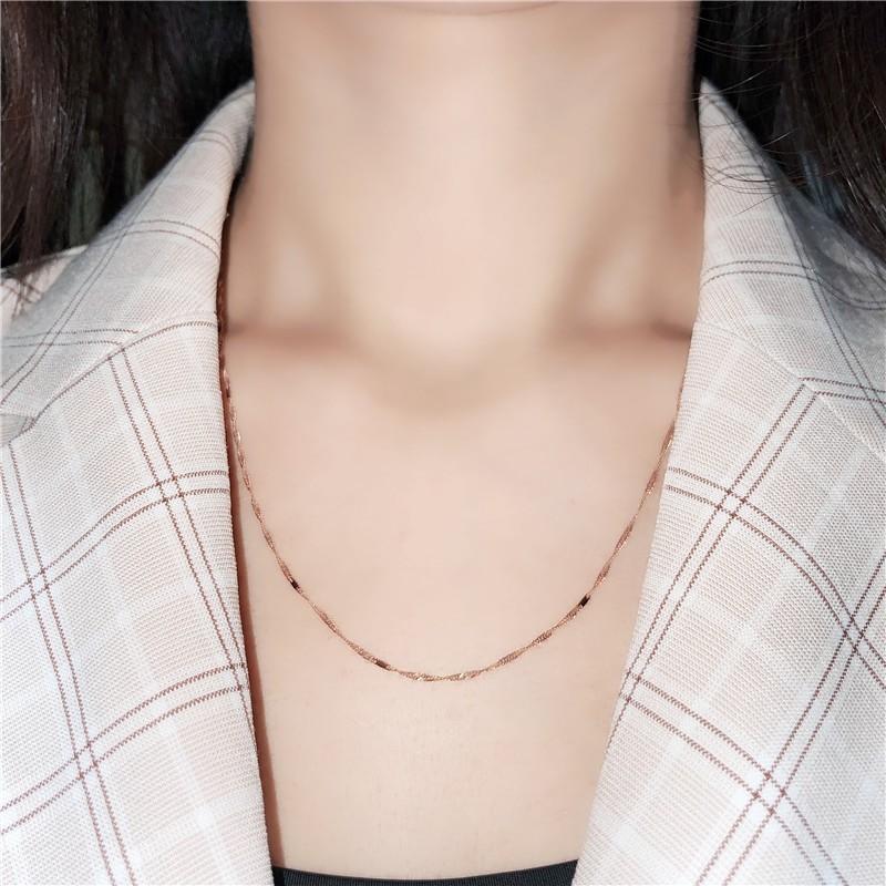 Изысканный Цвет Золото Нишевая Мода Иностранный Стиль 585 Позолоченное Розовое Золото Волна Воды Секвенсы Ожерелье Модная Цепочка на Ключицы