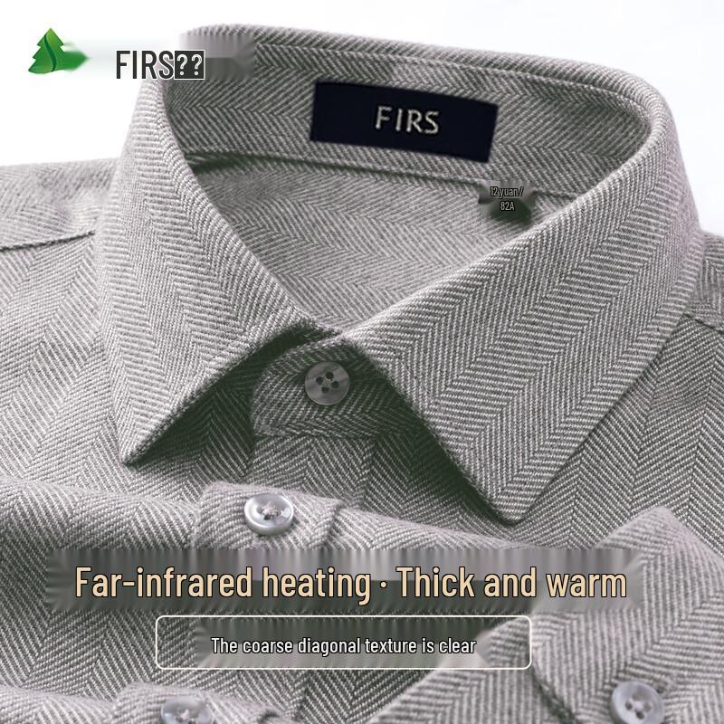 Мужская плотная рубашка FIRS с длинным рукавом, износостойкая, для делового повседневного стиля, с дальним инфракрасным излучением