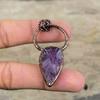 African Amethyst Rough Pendant Electroformed Copper Pendant Rough Stone Jewelry Real Gemstone Pendant Electroformed Jewelry Handmade Pendant