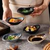 Japanese Retro Ceramic Seasoning Dish Clay Creative Oyster Shape Snack Wasabi Soy Sauce Plate Home Kitchen Supplies Tableware