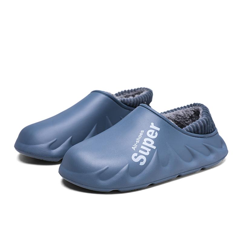 Winter Men Women Warm Slippers Plush Cotton Slippers Indoor Home Waterproof Non-Slip Shoes For Couples Bedroom Warm Shoes 36-47
