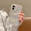 For iPhone 16 Case Two Bow Epoxy Design TPU+PC Phone Back Cover Rhinestone Decor